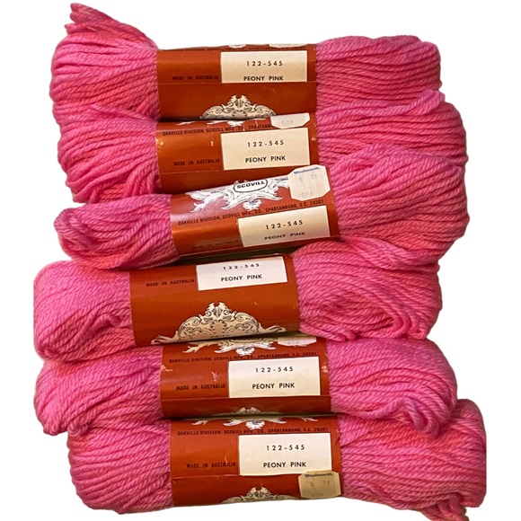 Peony Pink VTG NOS Scovill Dritz Luxury 100% Virgin Wool Needlepoint 40 yds - Picture 5 of 5